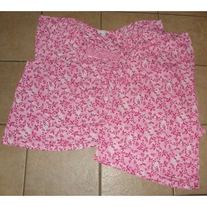 DREAMS & CO Pink Print Plus Sz 30/32 Shirt & Capris Comfy 2 Pc Pajama Set NEW
